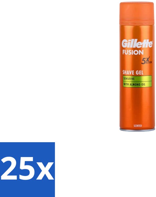 Gillette Fusion 5 Scheergel - Ultra Sensitive - 200 ml - Bulkverpakking - 25 stuks