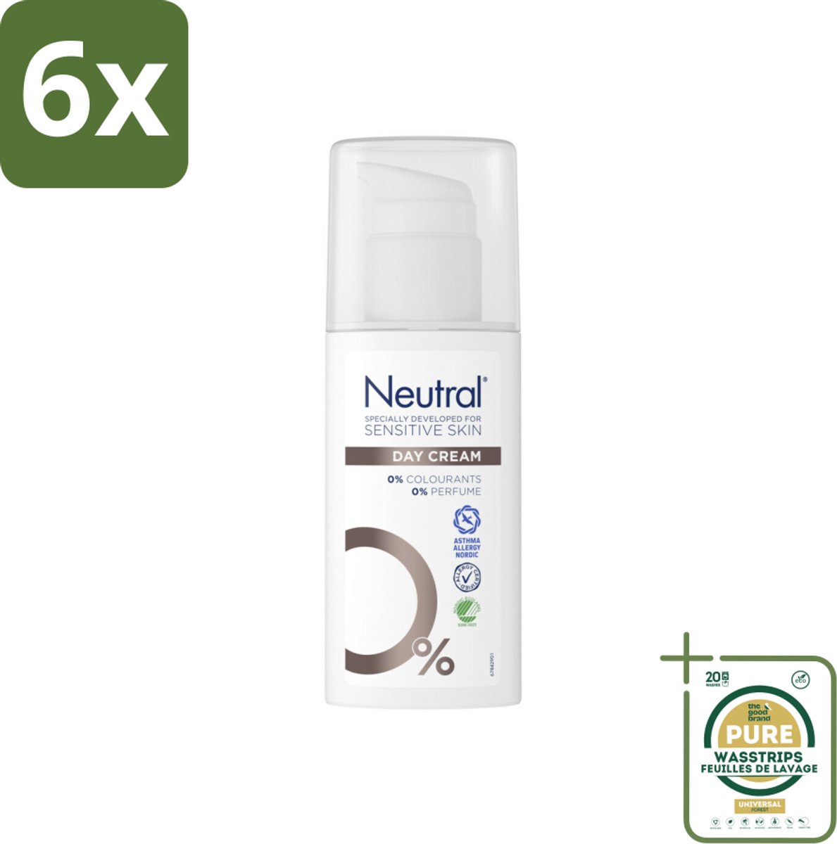 Neutral Face Cream 50 ml - Voordeelverpakking - 6 stuks - Hydratatie - Glycerine