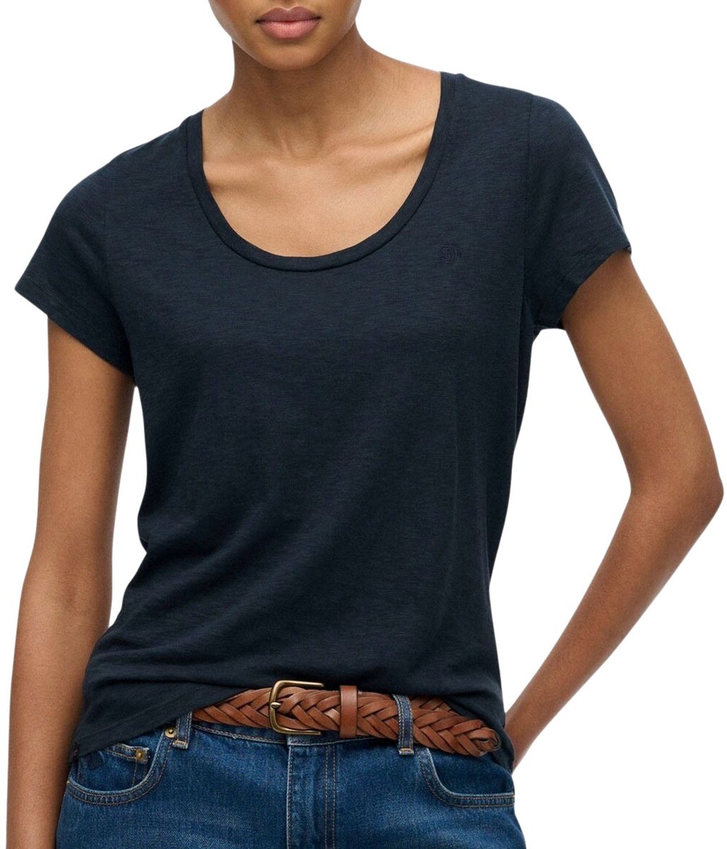 Superdry Studios Scoop Neck Shirt Dames Blauw
