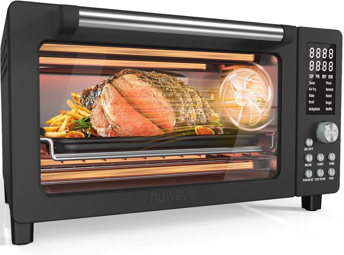 Slimme 12-in-1 Heteluchtfriteuse Ovensnelbroodrooster, 21 QT, 1800W