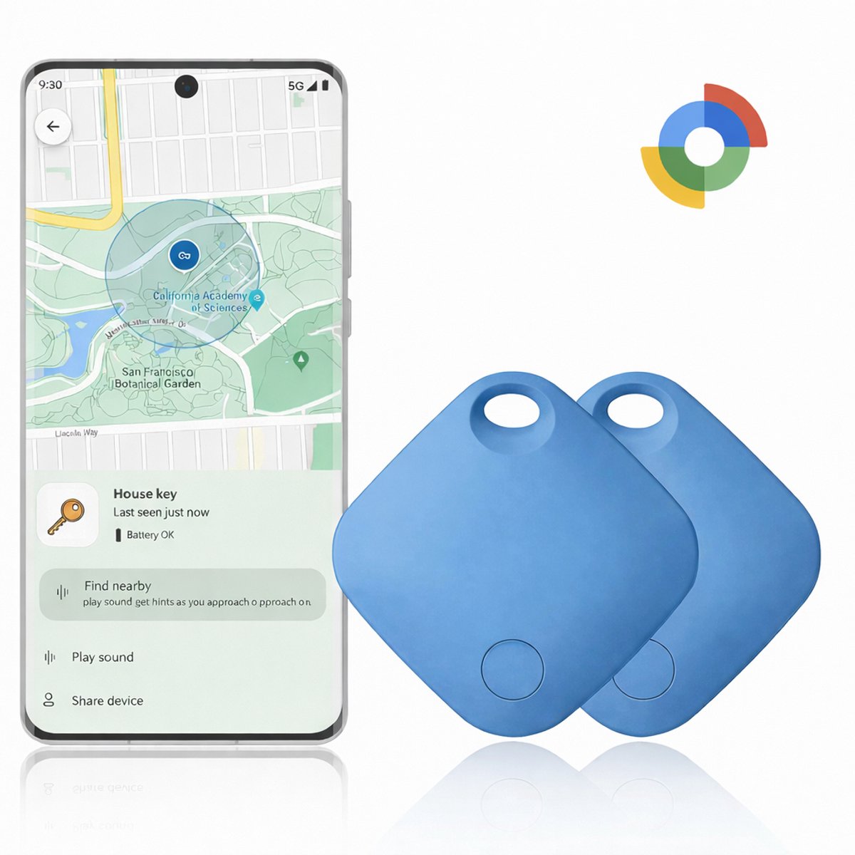 Android Tracker- 2 stuks - Smart Tracker - Bluetooth Tracker - Real-time Tracking - Werkt met Google Find My Device