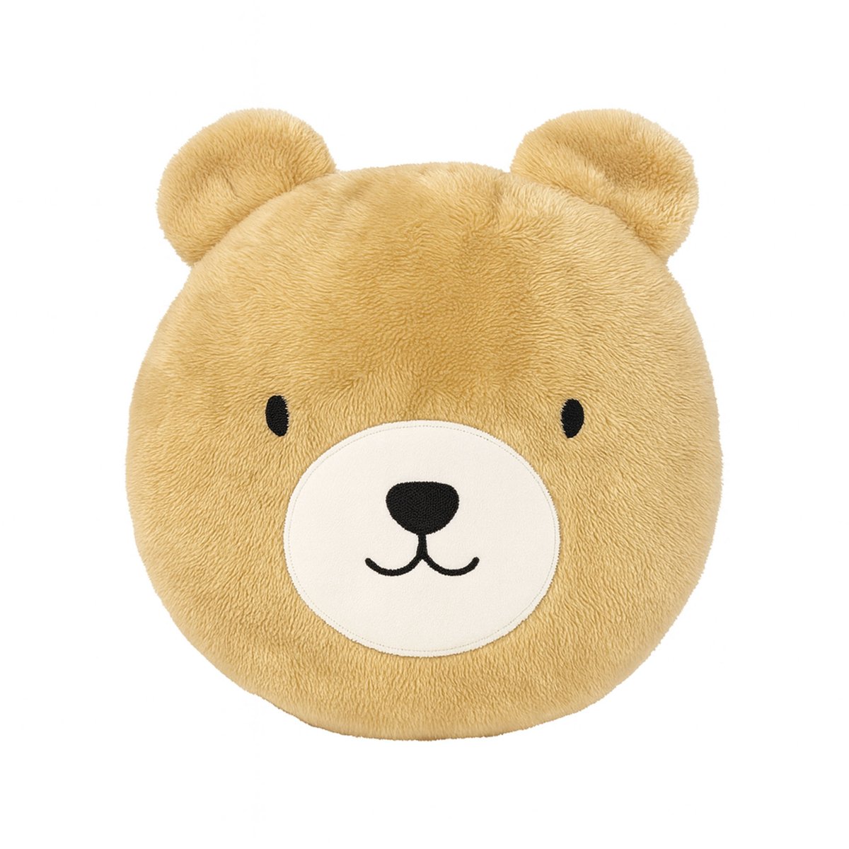 BEREND - sierkussen Ø30 cm - rond - beer - Brown Rice - bruin