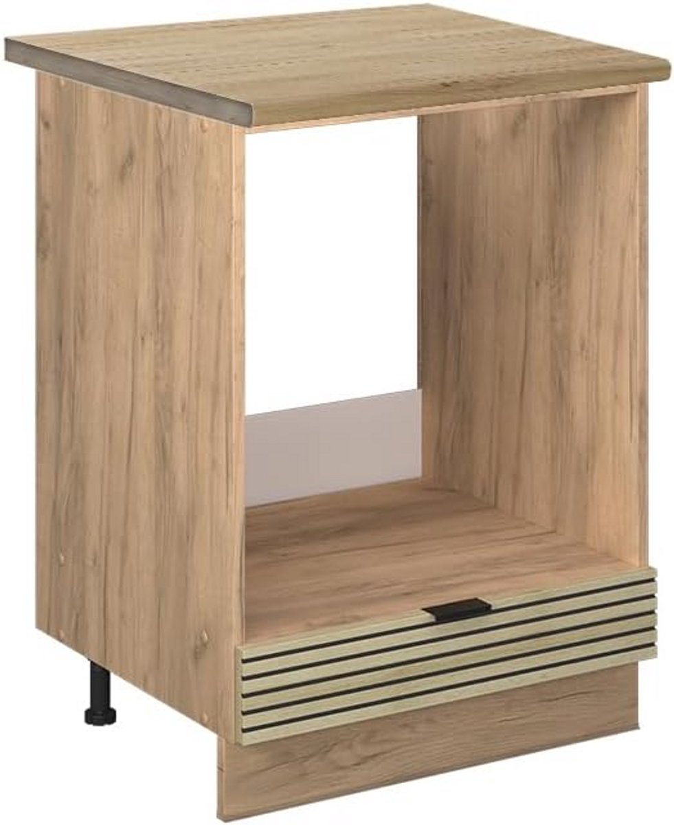 Inbouwkast Oven en Fornuis 60 cm Breed Eiken Keukenmeubel