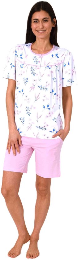 Normann dames vrouwelijke korte mouwen shorty pyjama in klassieke look – ook in grote maten