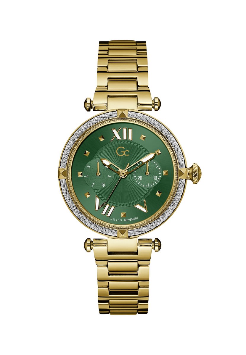Gc Gsc Gc Cablechic Quartz Analoog Horloge Goudkleurig Kast: 100% Roestvrij Staal | Armband: 100% Roestvrij Staal 38 mm Z23002L9MF