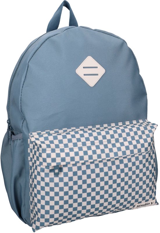 Studio V Double Check - Rugzak - Gevoerd - 13,6 liter - 39 x 29 x 12 cm - Geruit - Blauw