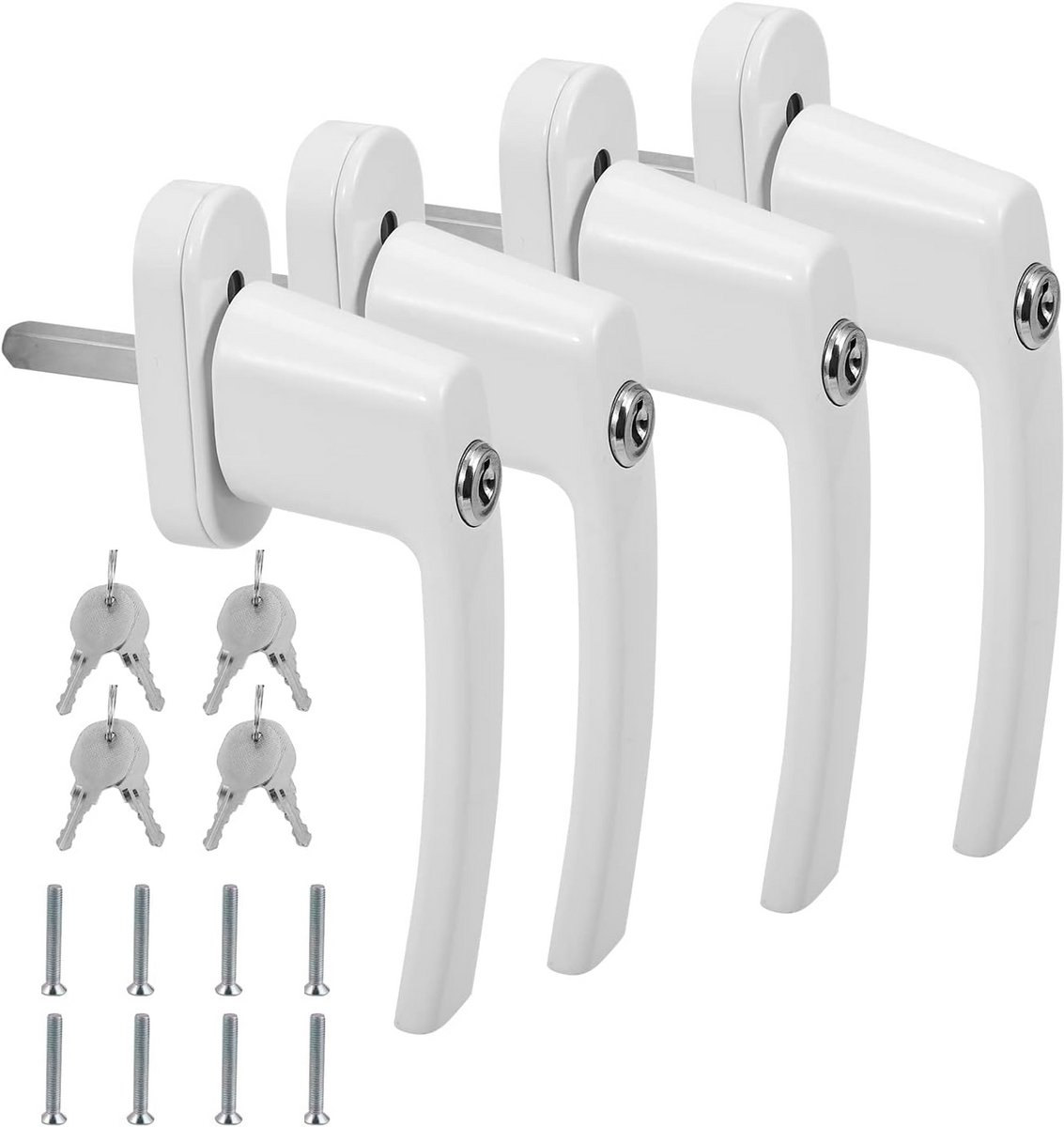 4 Stuks Afsluitbare Raamgrepen Aluminium met Slot - Kinderbeveiliging en Inbraakbeveiliging