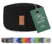 #DoYourYoga - Yoga kussen - »Vishnu« - rond meditatiekussen met bio-organische Spelt vulling - H:15cm, diam.30cm - zwart