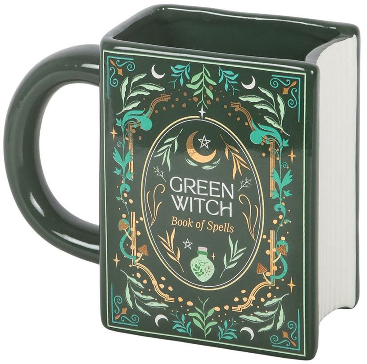 Something Different - Green Witch Book Shaped Mok/beker - Groen