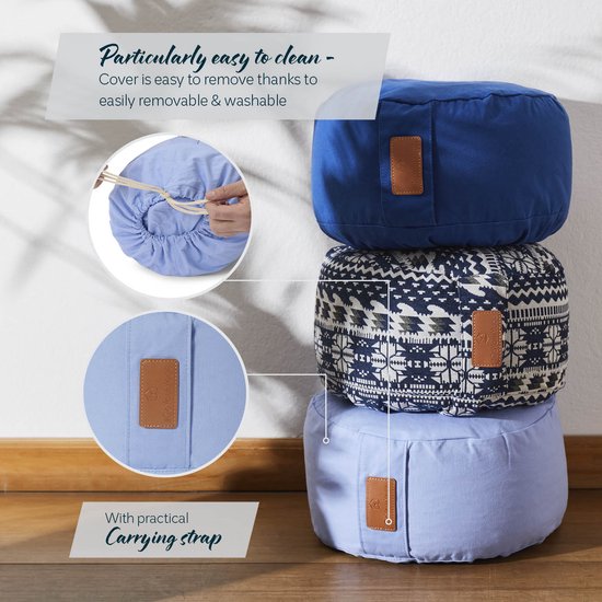 #DoYourYoga - Yoga kussen - »Vishnu« - rond meditatiekussen met bio-organische boekweit schalen vulling - H:15cm, diam.30cm - paars van Merkloos — afbeelding 3
