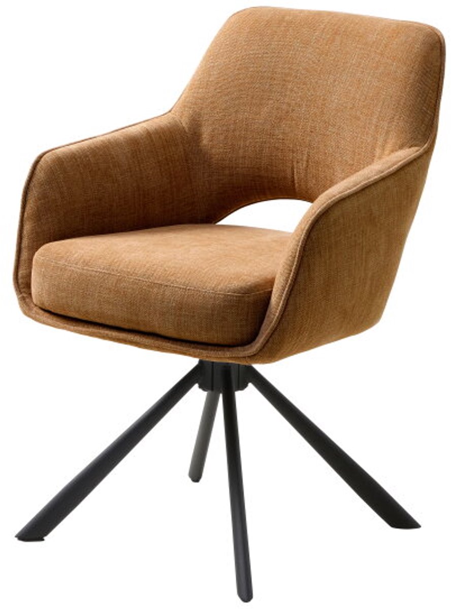 Eetkamerstoel Cowley draaibaar - Chenille - Roest - 59x65x86 cm - eetkamerstoelen set van 2