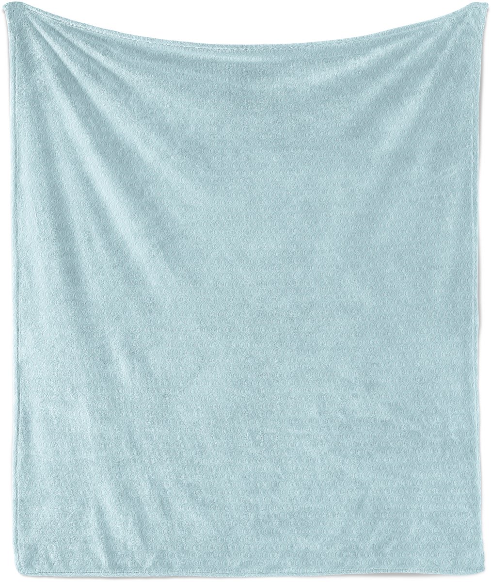 ABAKUHAUS Neutrale kleur zachte flanellen fleece deken, zachte nostalgische motieven, knusse pluche plaid, 175 x 230 cm, lichtblauw