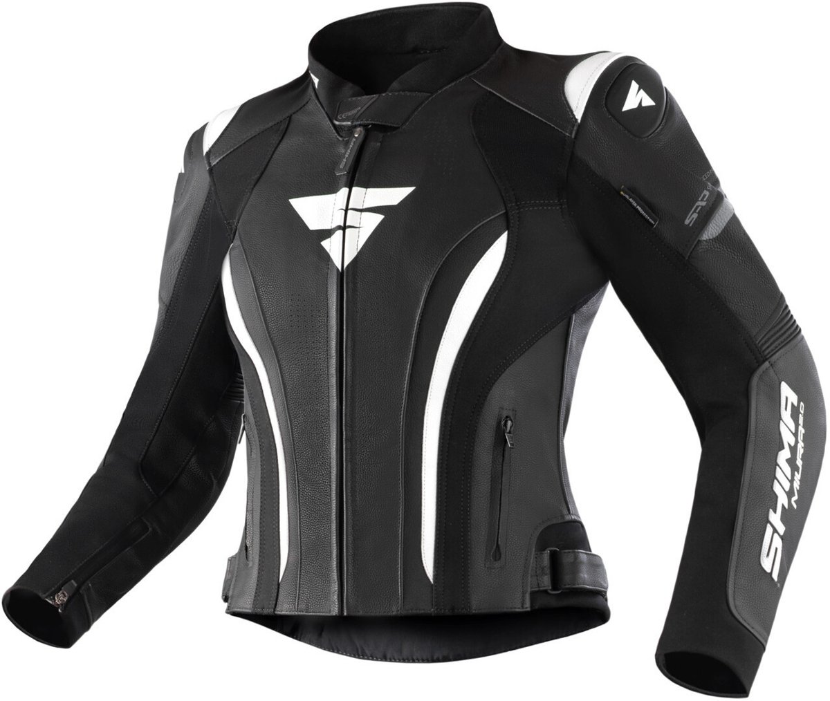 SHIMA Miura 2.0 Dames Zwart Wit Leren Motorjas - Jas