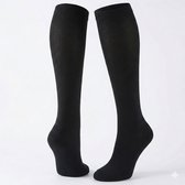 2 Stuks (1 paar) Zwarte compressie sokken voor maat 39-43 steunkousen hardloop sokken unisex lange sokken kniehoge pasvorm geschikt voor dagelijks gebruik en voor heren en dames werk en sport