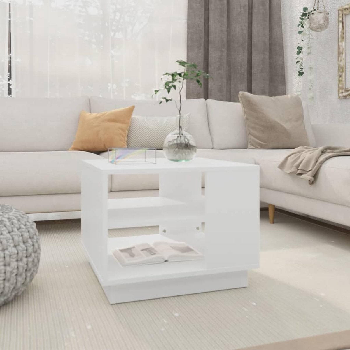 Salontafel met Opbergruimte 100 x 60 x 45 cm – Industriële Woonkamertafel Rechthoekig – Hout & Metaal –zwart Eiken – Moderne Koffietafel met Onderrek – Pauwhome