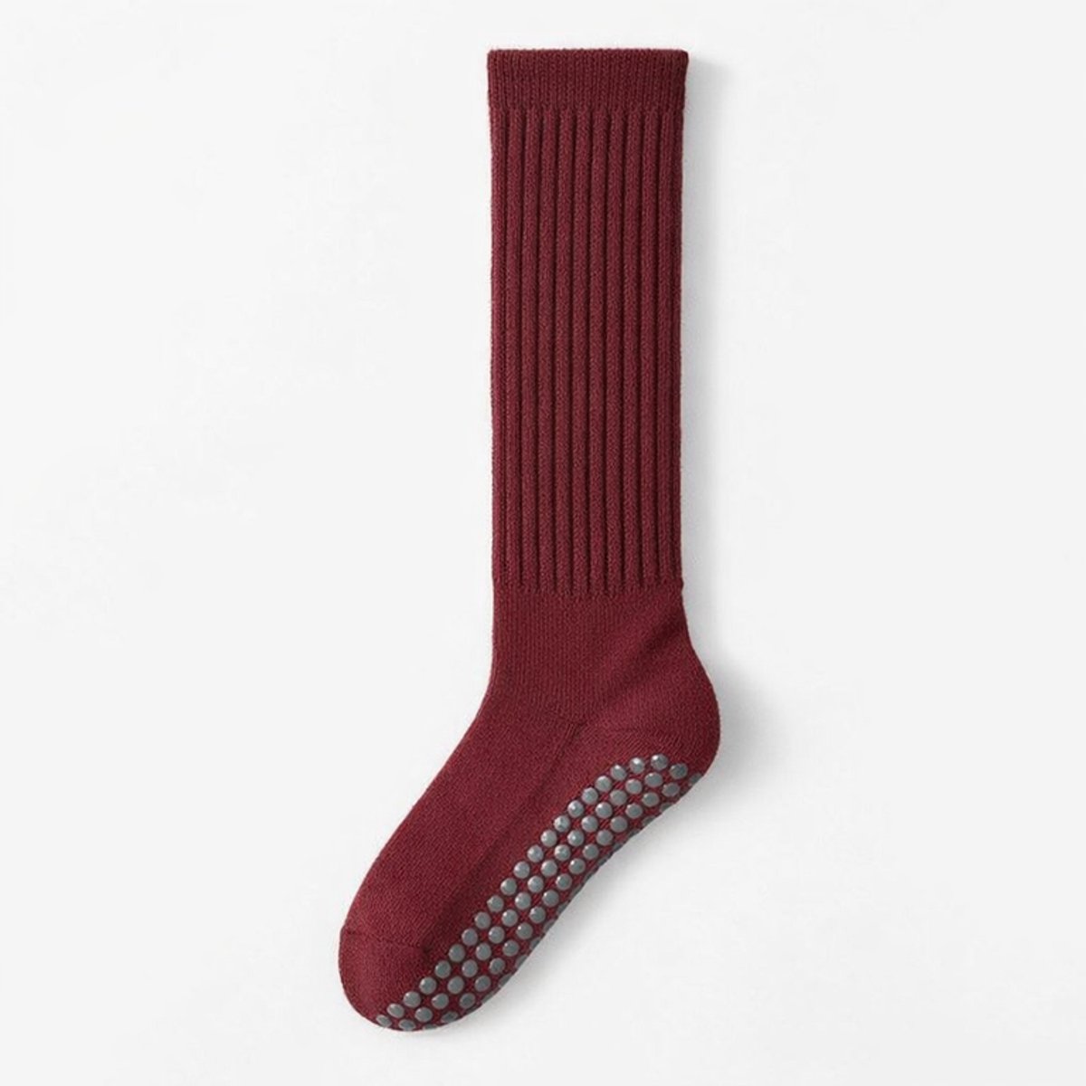 Yoga & Pilates Sokken Dames - Sportsokken – Antislip – Katoen – Siliconen Grip – Bordeaux – EU 36-40