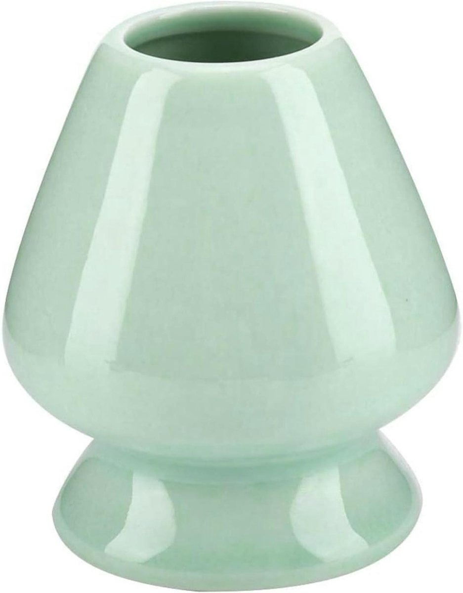 Keramische standaard voor matcha met bamboe garde - Theeceremonie accessoires