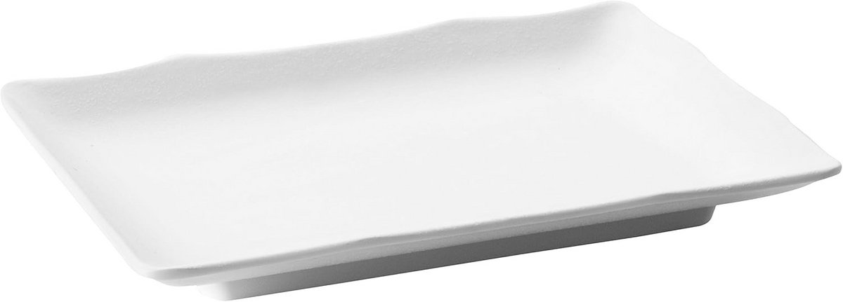 Rechthoekige Witte Dienblad van Melamine - 25x17x3 cm