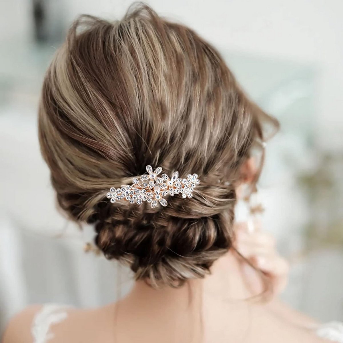 Glanzende Kristallen Haarspeld met Strass voor Bruiloft en Feestelijk Gelegenheden