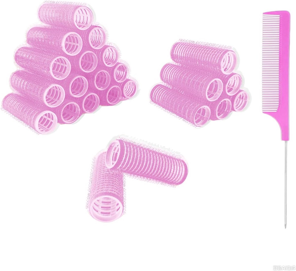 24 Stuks Zelfklevende Haarkrulspelden Set voor Hitteloos Krullen en Volume