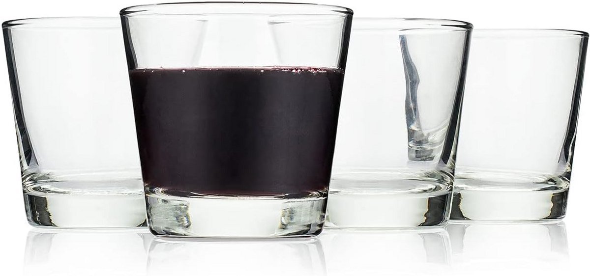 Stemloos Wijnglas Set van 4 - Authentiek Italiaans Design Glaswerk