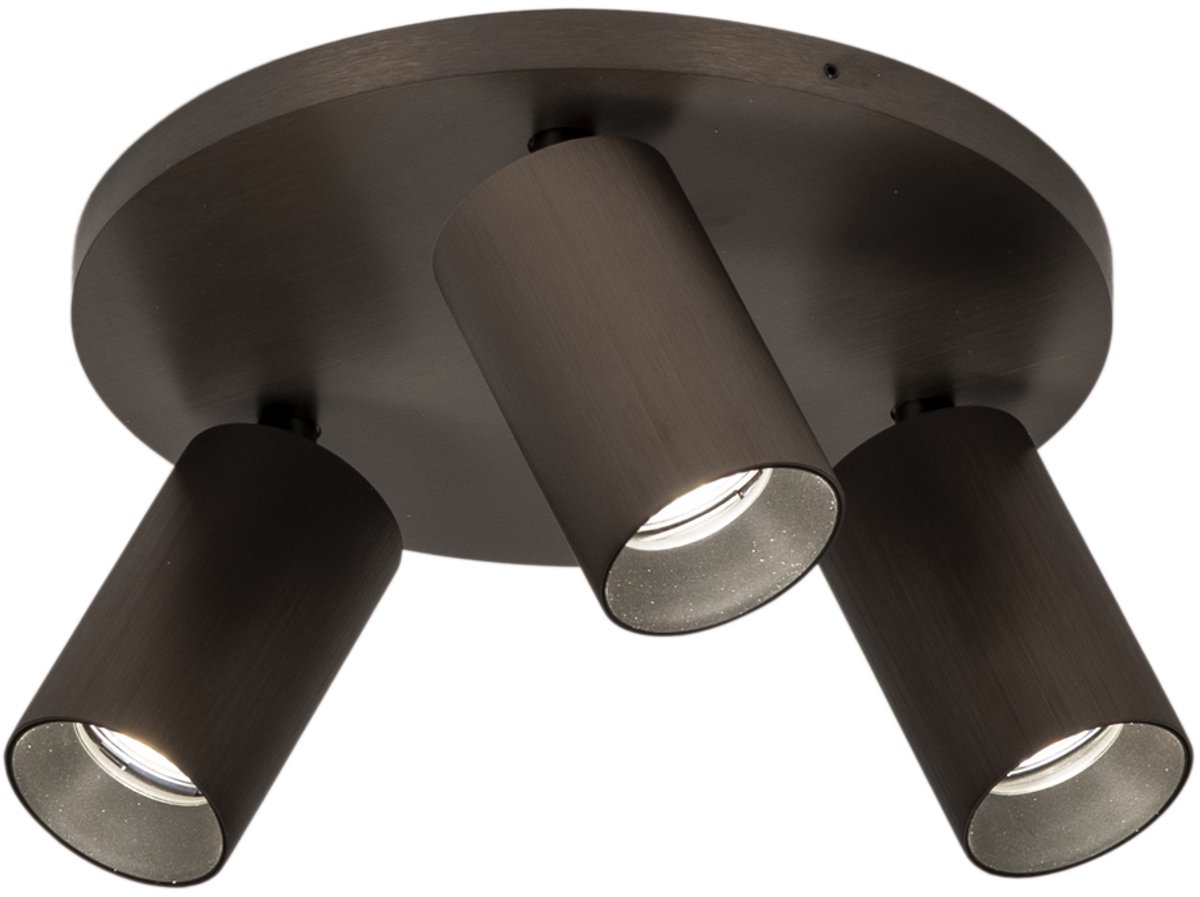 Lumidora Opbouwspot 75567 - DANI - 3 Lichts - GU10 - Brons - Bruin - Metaal - Badkamerlamp - IP21 - ⌀ 25 cm