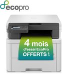 Witte Brother printer met poster '4 mois d'essai EcoPro OFFerts !'.