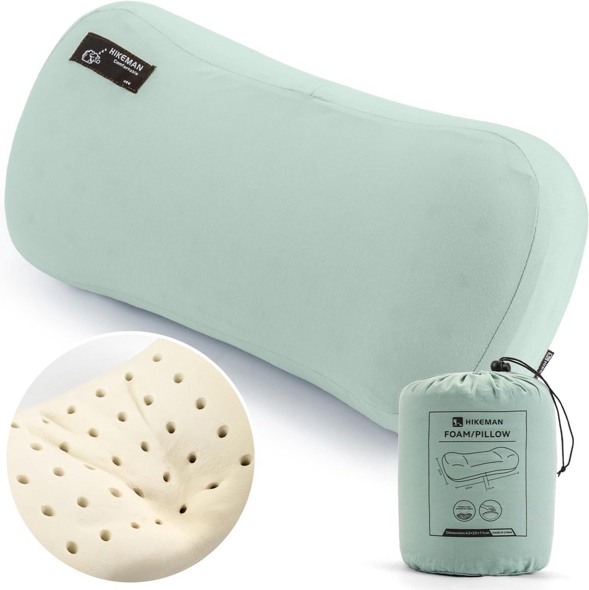 Lichtgewicht Camping Kussen met Memory Foam voor Nekondersteuning