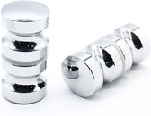 2 Stuks - Douchedeurknoppen - Deurgreep - Douchedeurknop - Glazen Schuifdeur Knop - Aluminiumlegering - Dubbelzijdig - Ronde - Met schroef - Badkamerdeurknoppen - Voor dikte 6-18MM glazen douchedeur - 3*6CM - Zilver