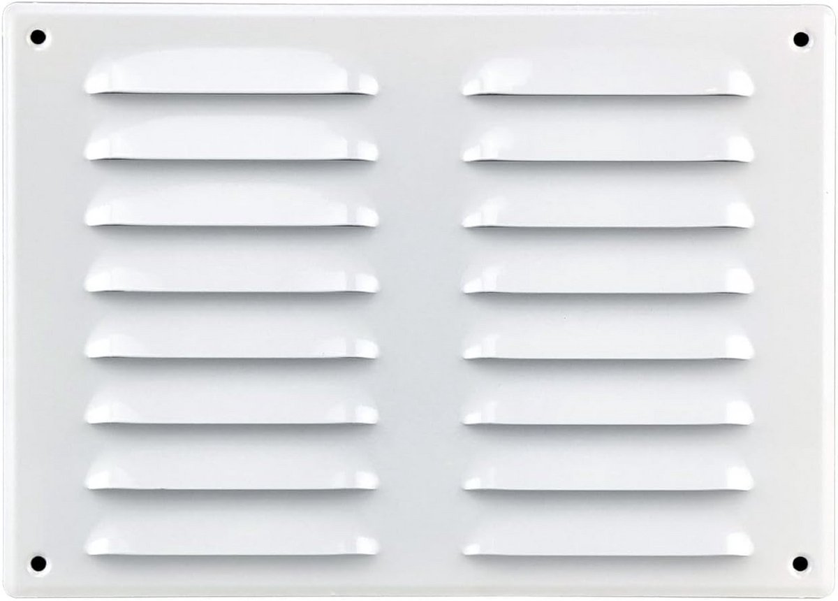 Ventilatierooster Met Gaas Wit Vierkant 260x190mm Voor Binnen en Buiten