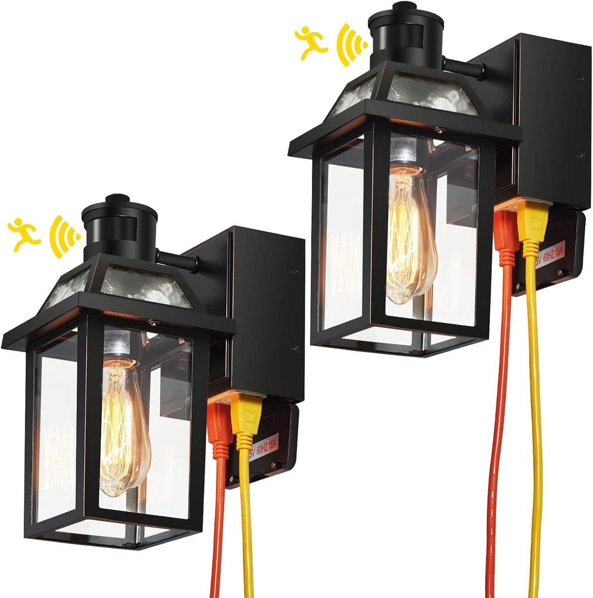 Waterdichte Buitenlamp met Bewegingssensor en Stopcontact - Schemer- tot Zonsopgang Verlichting