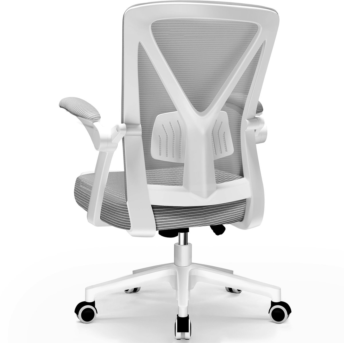 Fukstern bureaustoel-ergonomische bureaustoel voor volwassenen--Vergrendelbare rugleuning-Opklapbare armleuningen-Max. kanteling 125° – Grijs