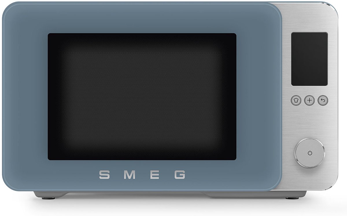 SMEG MOC02SBMEU Combi-Magnetron - Air Fry - Heteluchtoven & Grill - 27L - 2100W - Inverter Technologie - 25 Automatische Programma's - Soft Close - Collezione - Mat Storm Blue
