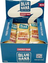 Blue Nana Energy Bars Toffee Salty Nuts - 12 x 55g - 40g Koolhydraten per bar - 100% plantaardig - Extra elektrolyten - Sportvoeding