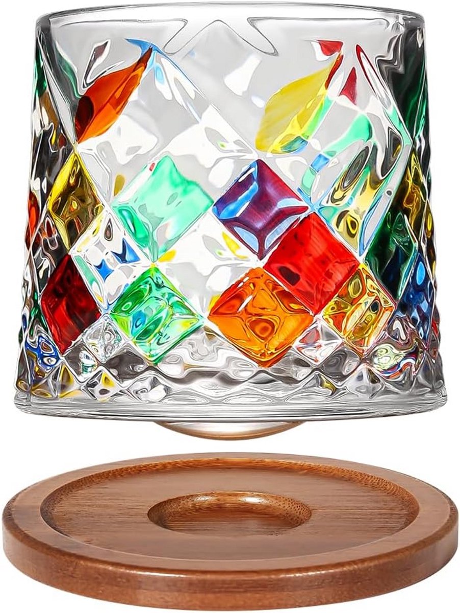 Set Draaibare Whiskyglazen Beker voor Bourbon, Scotch en Cocktails