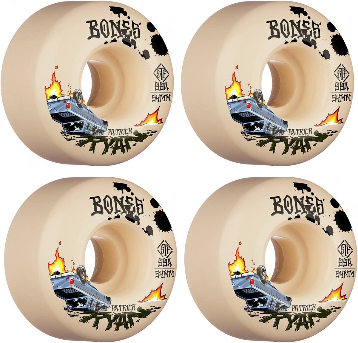 Duurzame Skateboard Wielen 99A 54mm Hoge Controle en Slijtvast Wit