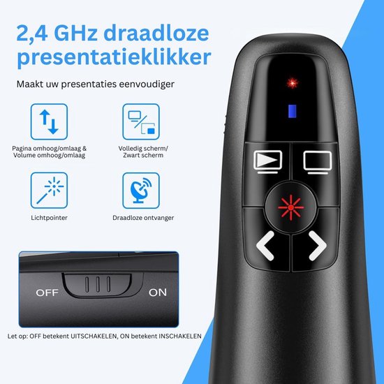 Presentatie Klikker - Draadloze Presenter - Pointer — afbeelding 2