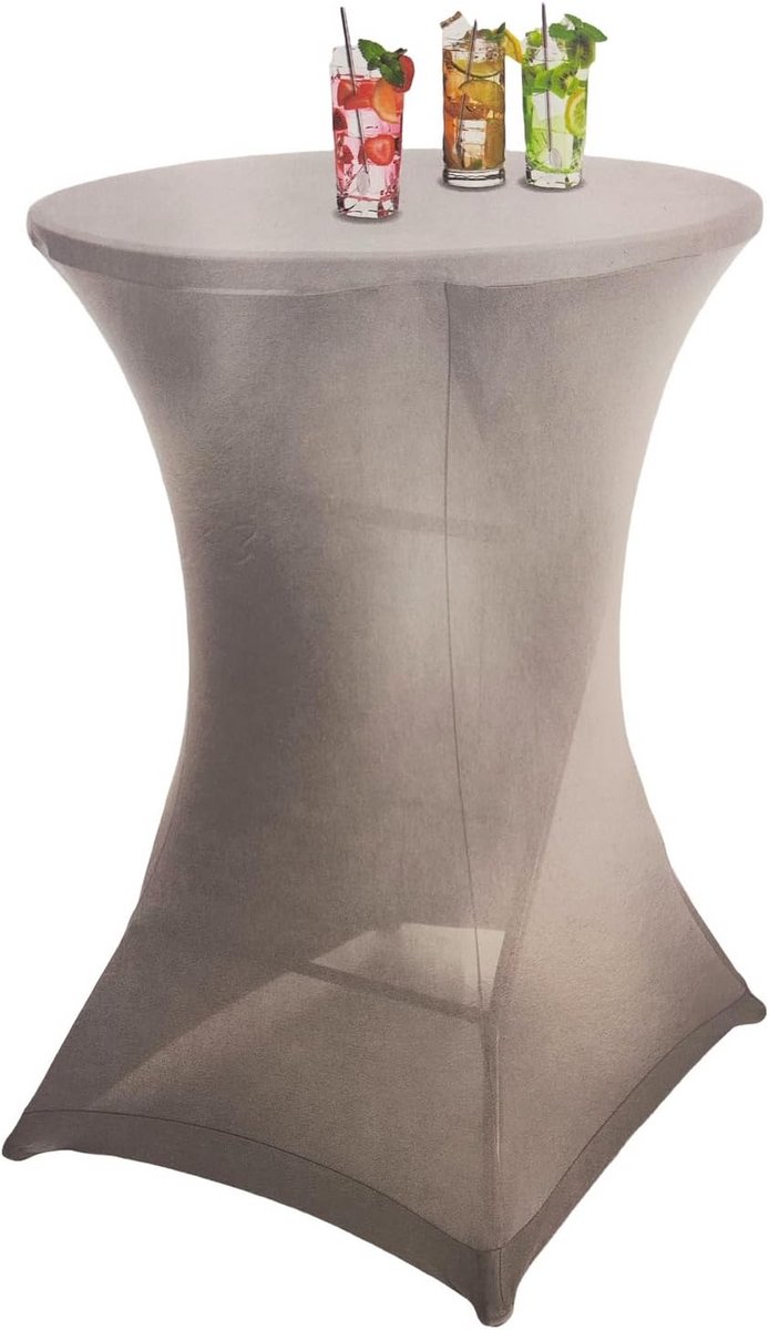Stretch statafelhoes Ø 80 cm tot 110 cm hoogte - Grijs