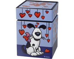 Goebel - Ed Heck | Theedoos Love Dog | Metaal - 11cm - bewaardoos - 4 stuks