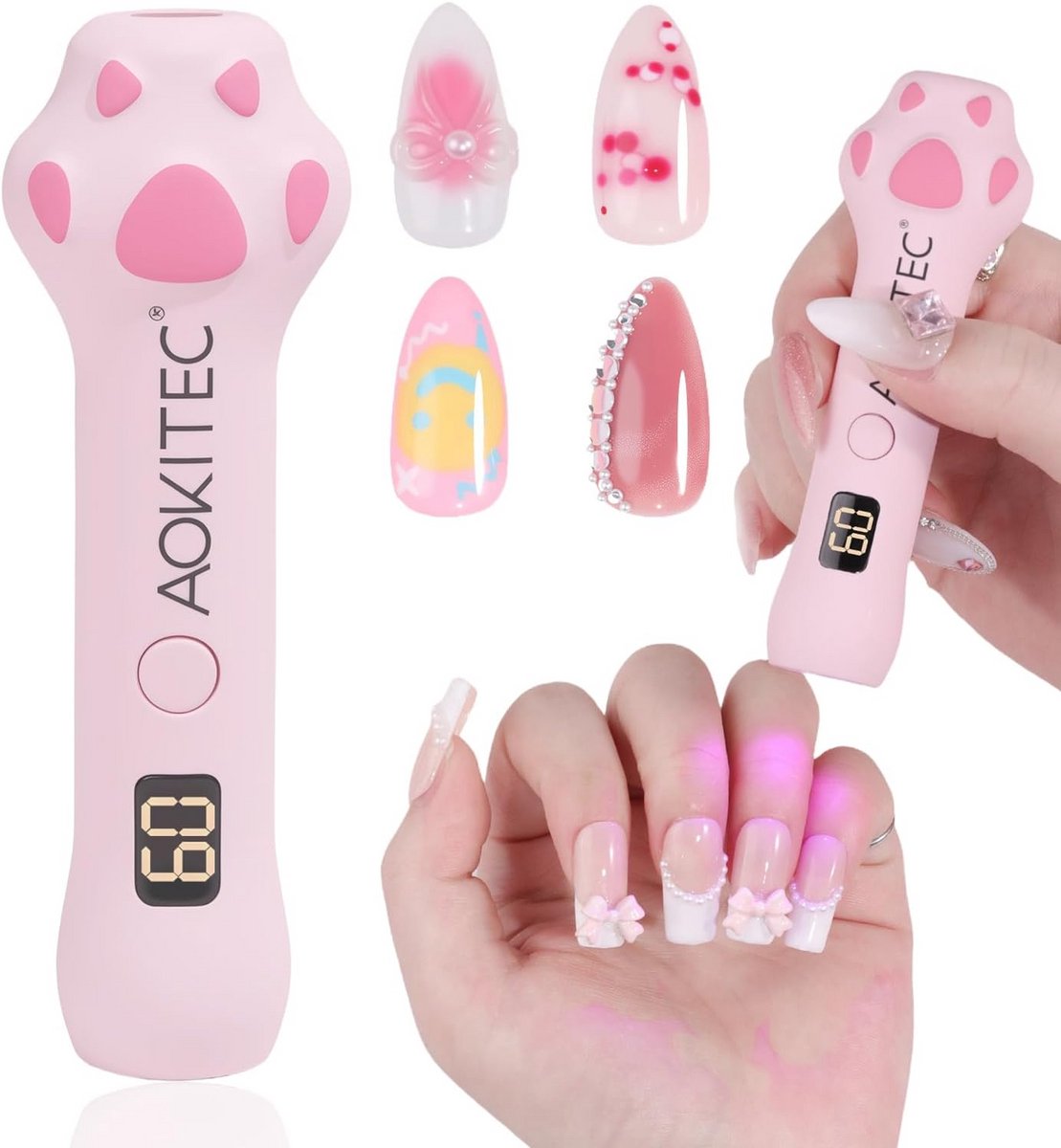 UV LED Nageldroger Roze - Krachtige Lamp voor Gel Nagellak en 3D Nail Art met Timer