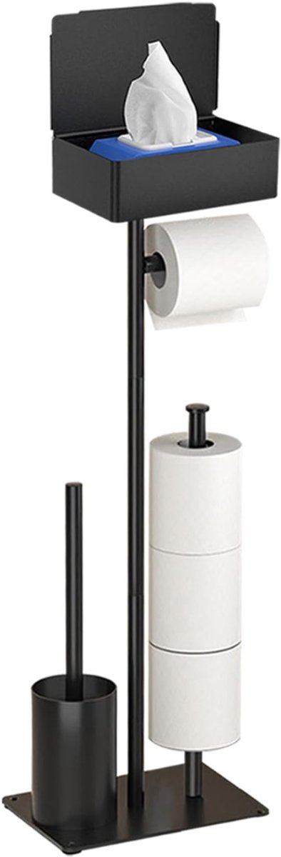 NBAP® Toiletbutler - Toiletrolhouder Staand - Zwart