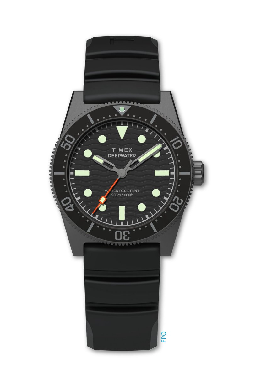 Timex Deepwater Reef 200 Kwarts Analoog Horloge Zwart Case: 100% Stainless Steel | Armband: 100% Rubber 40 TW2W74600AJ, TW2W74700AJ