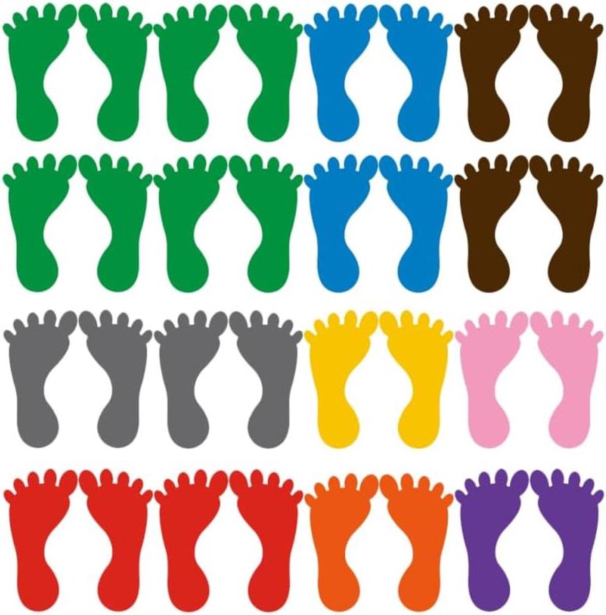 Stickers voor vloer - cartoon decoratie kinderen - wasbaar - kleuterschool - 18 paar
