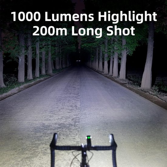 Fietslamp - Fietsverlichting - Fietslicht - 1000 Lumen - Fietskoplamp Met Powerbank - Usb-Oplaadfunctie - Voor Op Het Stuur, Mtb- En Racefietsverlichting — afbeelding 2
