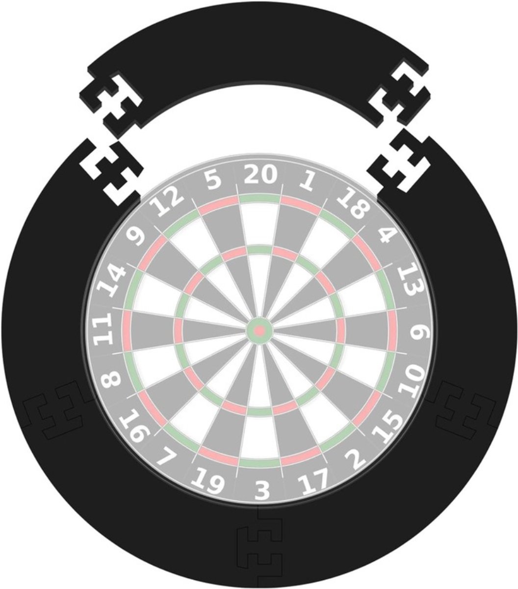 Zyrex® Dartbord Surround Ring - Dartbordring - Dartbord Muurbeschermer - Zwart - 72cm x 72cm x 4cm