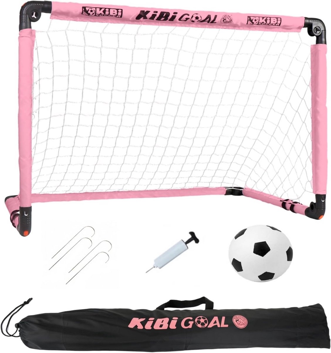 Voetbaldoel Set - Mini Doelen - Buiten Spelen - Opvouwbaar Ontwerp - 90x60cm - Roze