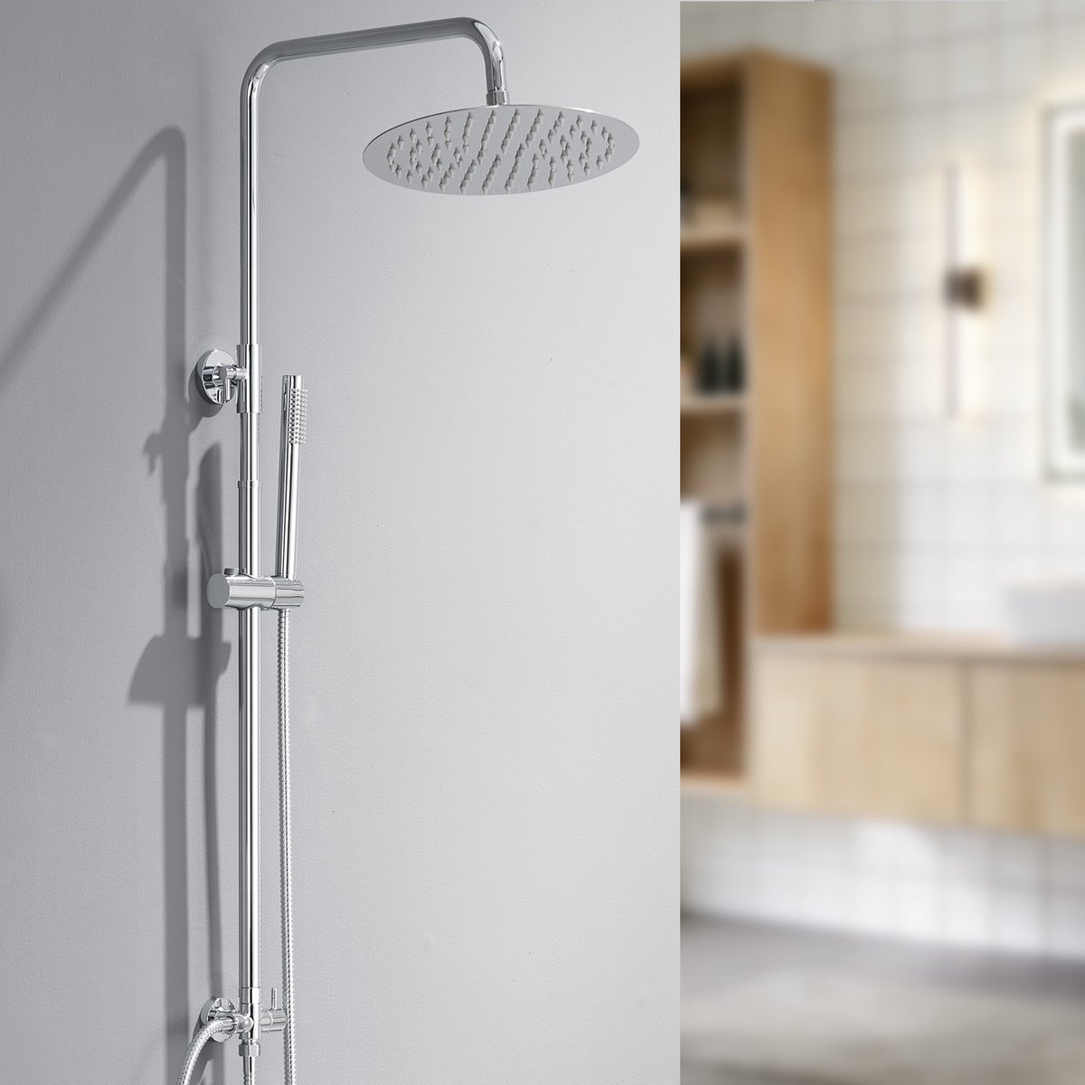 Auralum Max Douchesysteem - RVS Doucheset - Regendouche en Handdouche - Duurzame Messing O