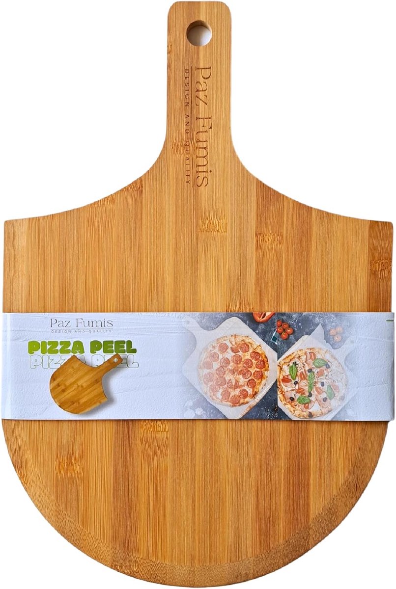 Grote Bamboe Pizzaschep - Voedselkwaliteit Houten Pizzaoven Schep 30.5 cm