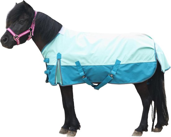 Paardendeken zonder vulling - Regendeken pony - Bescherming buiten - Waterdicht ademend scheurvast - 1200D - groen