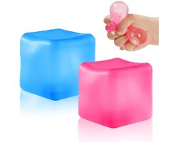 Squishy Sensory Fidget Toys 2 stuks - Langzaam rijzende kubus knijpspeeltjes voor angst- en stressverlichting - IJsblokje stressballen voor volwassenen en kinderen